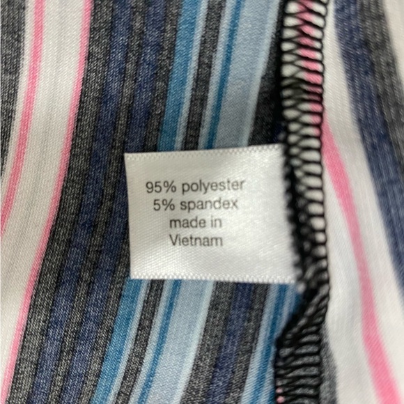 Lane Bryant Top Womens 18/20 Multicolor Striped Sweetheart Neck Surplice Peplum - Picture 5 of 7